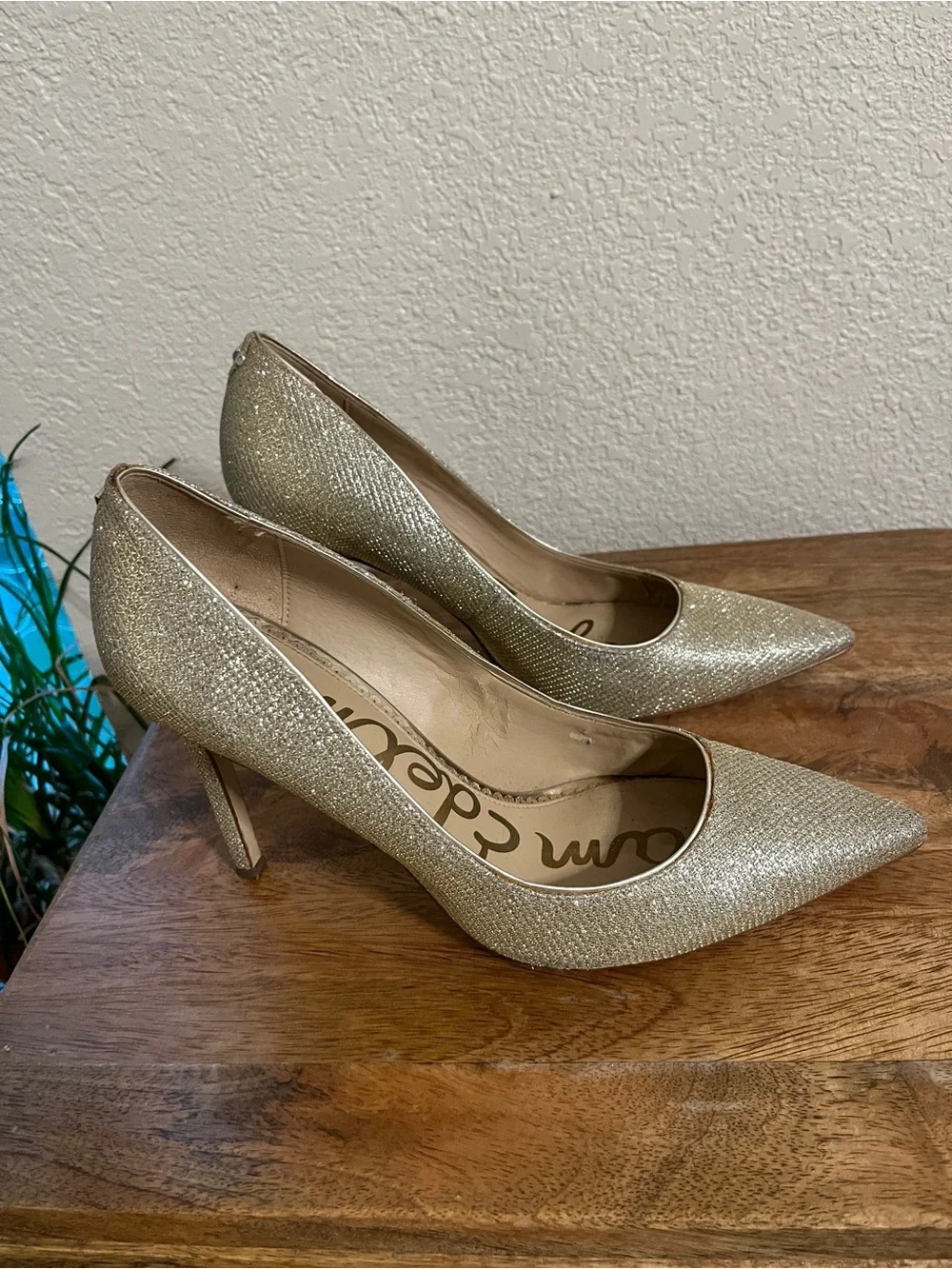 Sam Edelman Sparkling Gold Pointed-Toe Stiletto Pumps